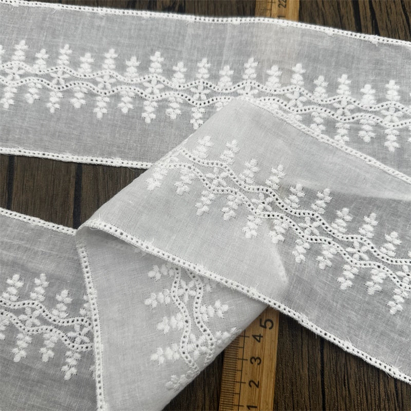 Tela de algodón de 9,5 cm de ancho, 3790 cm de ancho, bordado de encaje, accesorios de ropa, bricolaje, cinturón, correa de hombro, joyería, material para cortina de hogar