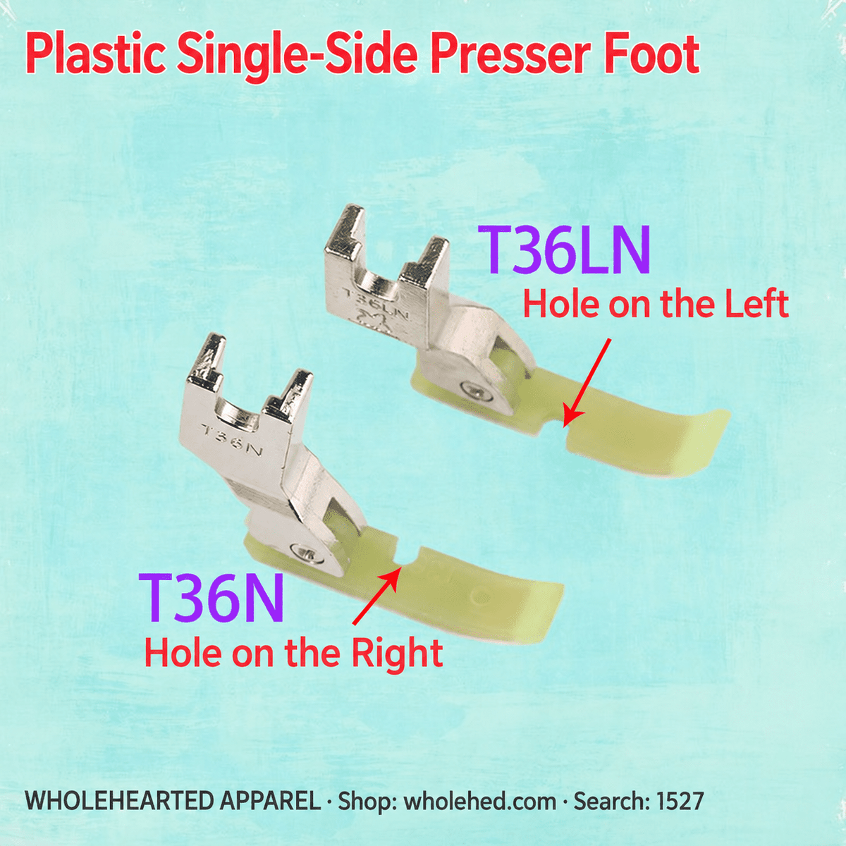 1527★ All-Steel Single-Side Zipper Presser Foot for Flatbed Sewing Machines, P36N Right-Side / P36LN Left-Side