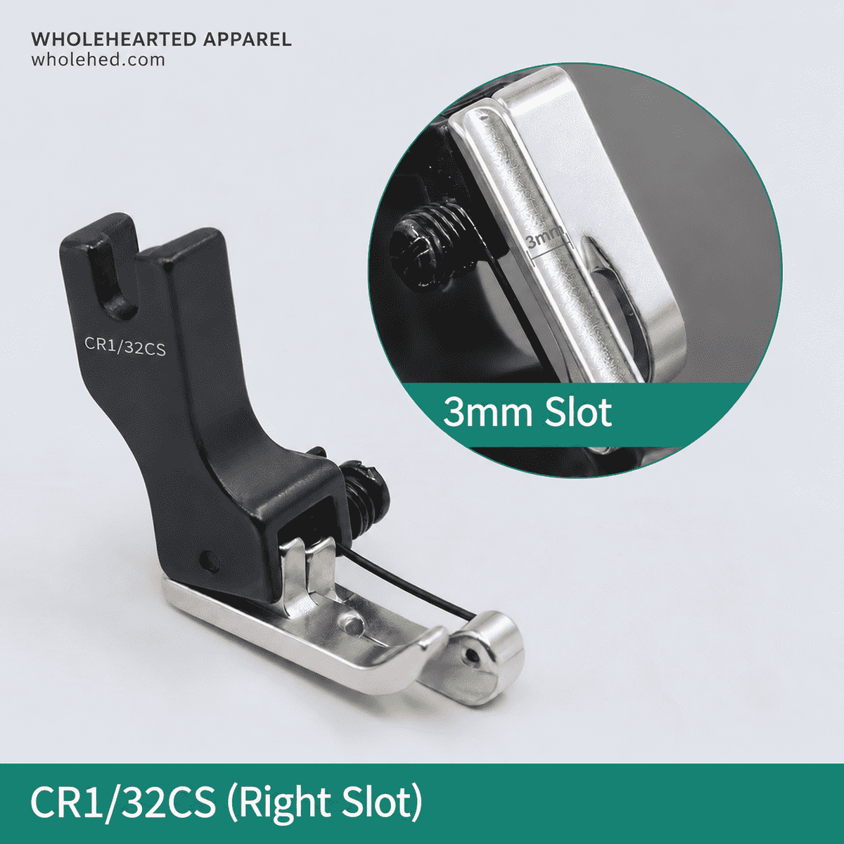 1738★ Double-Spring Grooved Compensating Presser Foot for Industrial Lockstitch Machines, Cording & Piping.