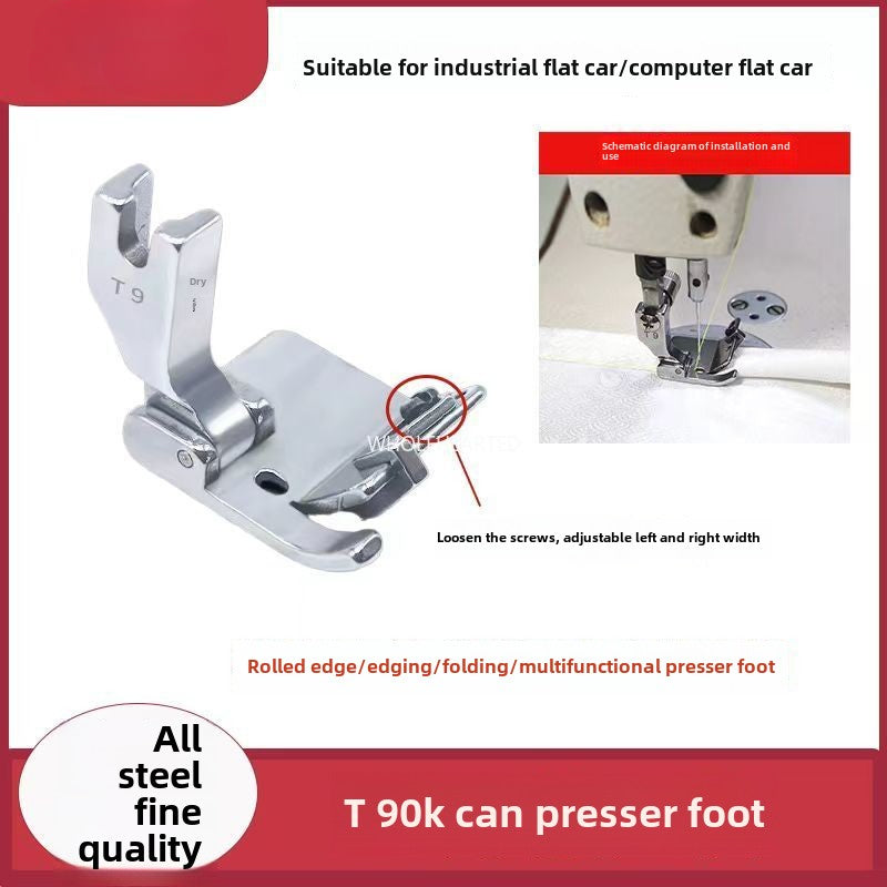 1052★ Industrial flat car, computer flat car, upper collar, universal presser trouser foot hemming artifact, elastic webbing on rubber band