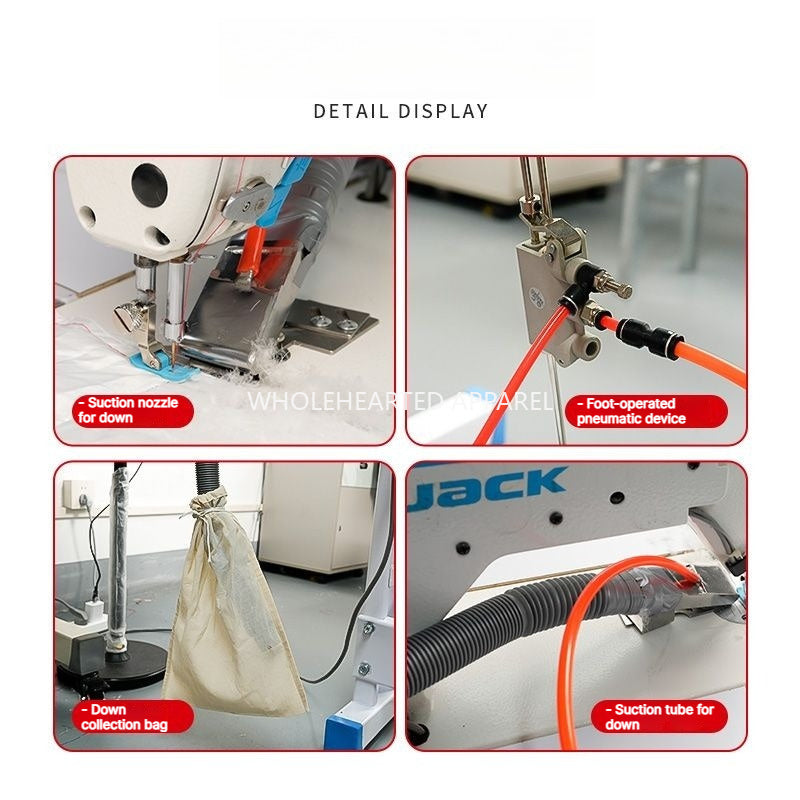 1916★ Dispositivo neumático de succión descendente para sellado de chaquetas, herramienta de control de pelusa para máquinas de coser de cama plana.