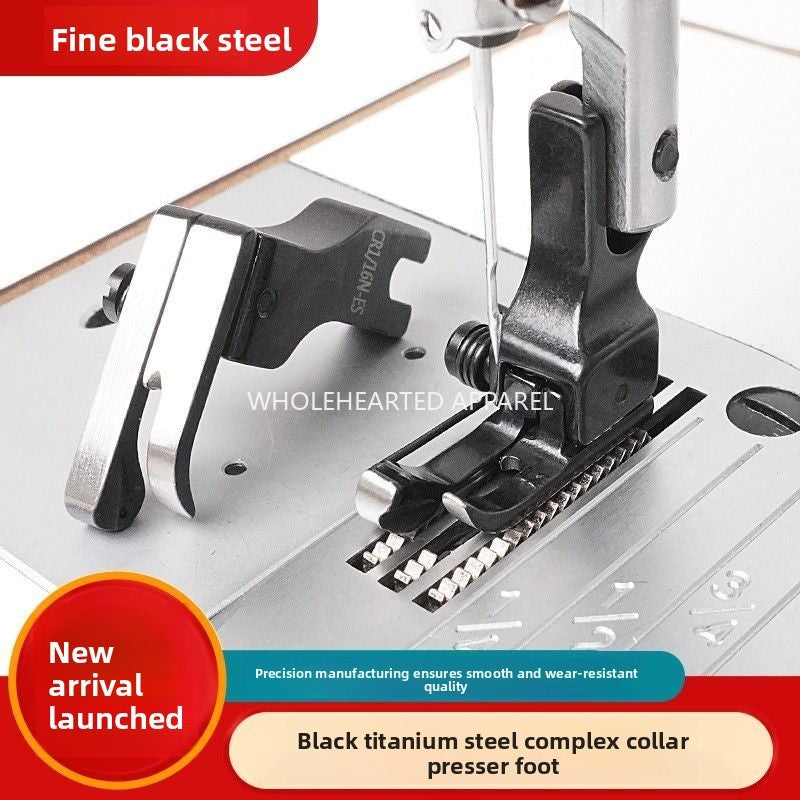 1688★  New (black titanium steel) spring high and low presser foot wear-resistant, smooth and not easy to oxidize, upper collar compound collar presser foot thin and universal