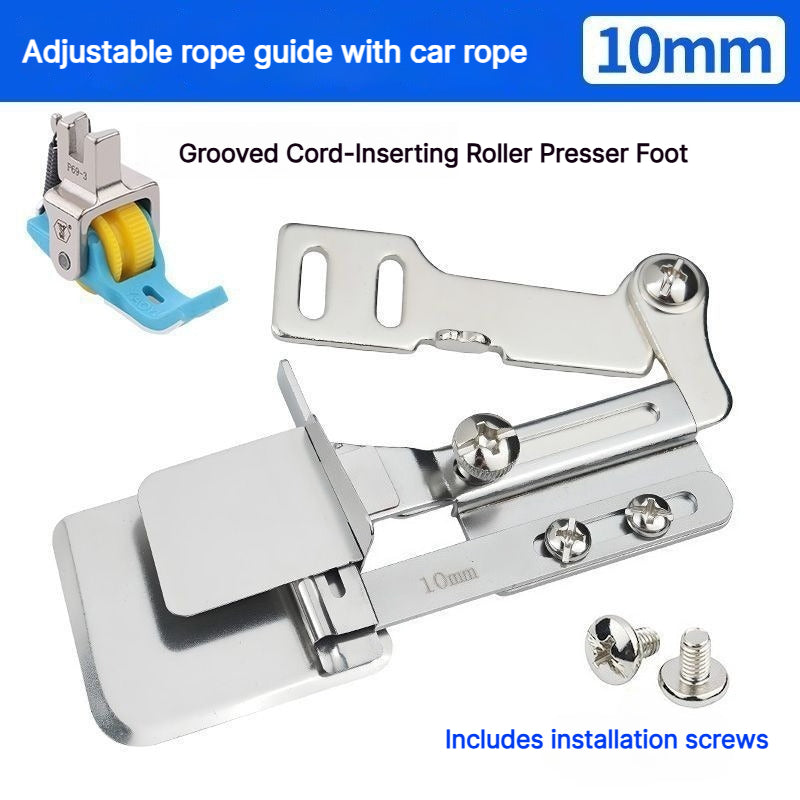 1906★ Adjustable Steel Piping Binder Attachment for Lockstitch Sewing Machines, Fold and Cord Guide★