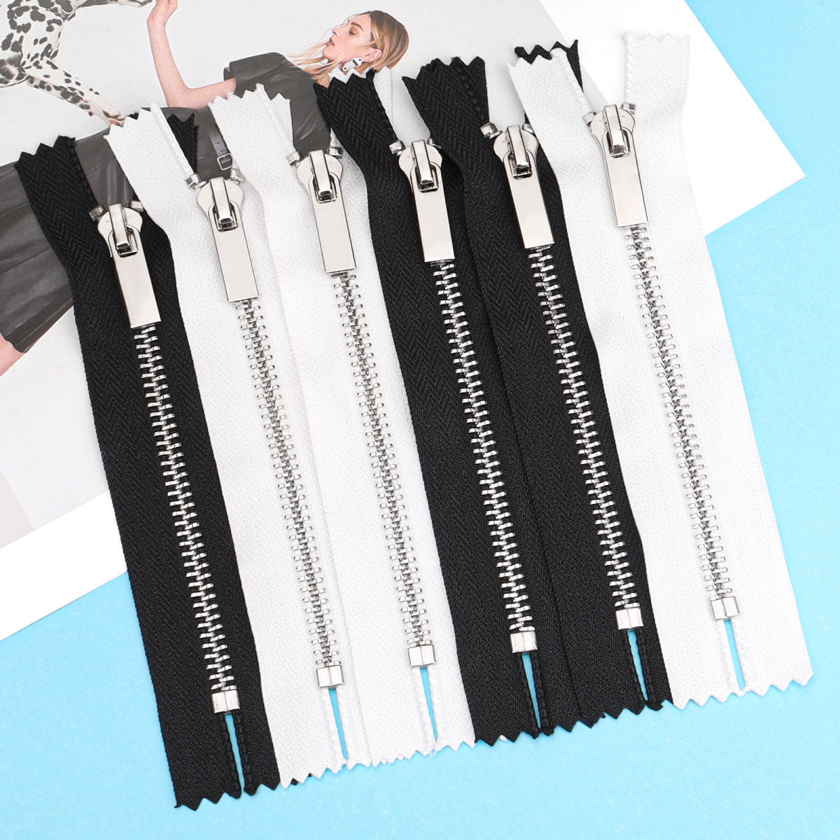 3070 Zipper No. 5 Platinum Metal Closed Tail Short Zipper Head Clothing Luggage Zipper Decorative Zipper