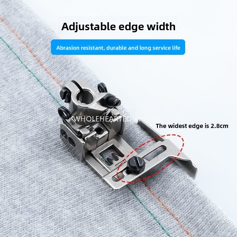 1619★  New 356 adjustable double-layer hem presser foot high and low three-needle five-thread thick material presser foot interlock sewing machine right rib