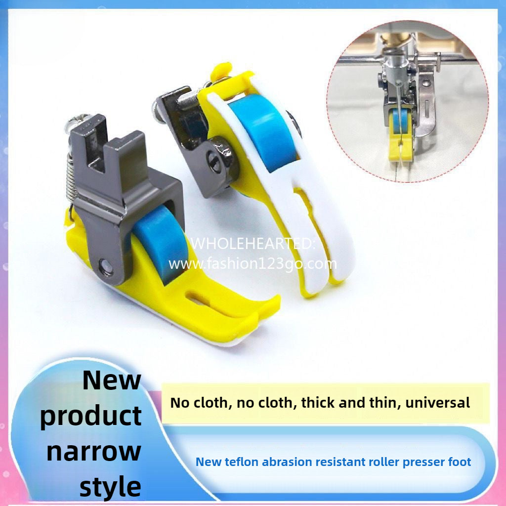 1092★ New Teflon wear-resistant roller presser foot plastic special narrow flat car thick universal sewing machine cloth wheel