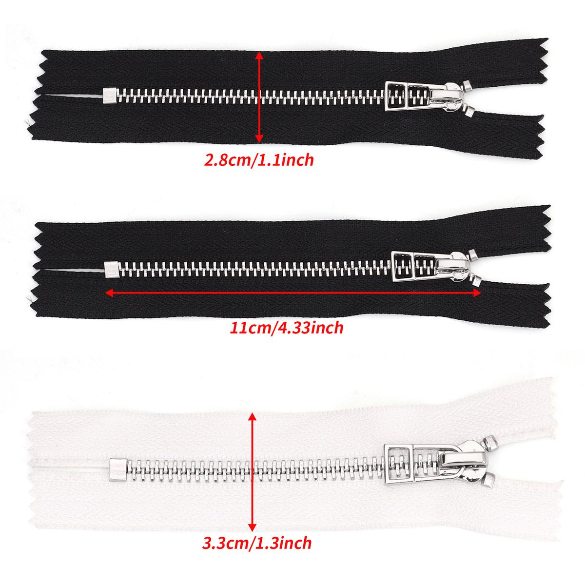 3091 Zipper No. 3/No. 5 platinum metal closed tail swastika clip zipper cotton-padded jacket special metal zipper