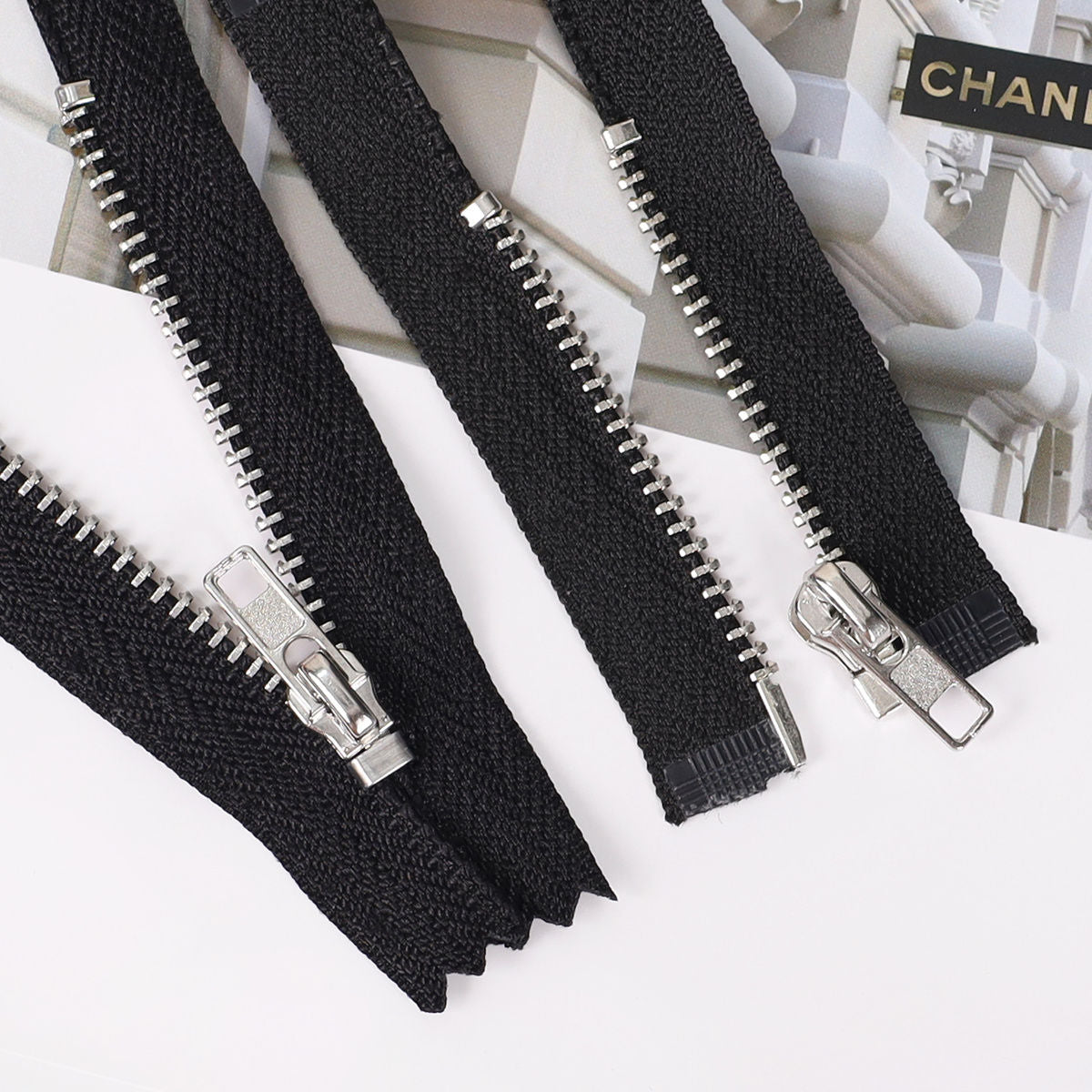 3081 Zipper No. 3 Platinum Short Zipper Closed Tail/Open Tail Doll Figure Doll BJD Doll Clothes Jacket Pants Bag