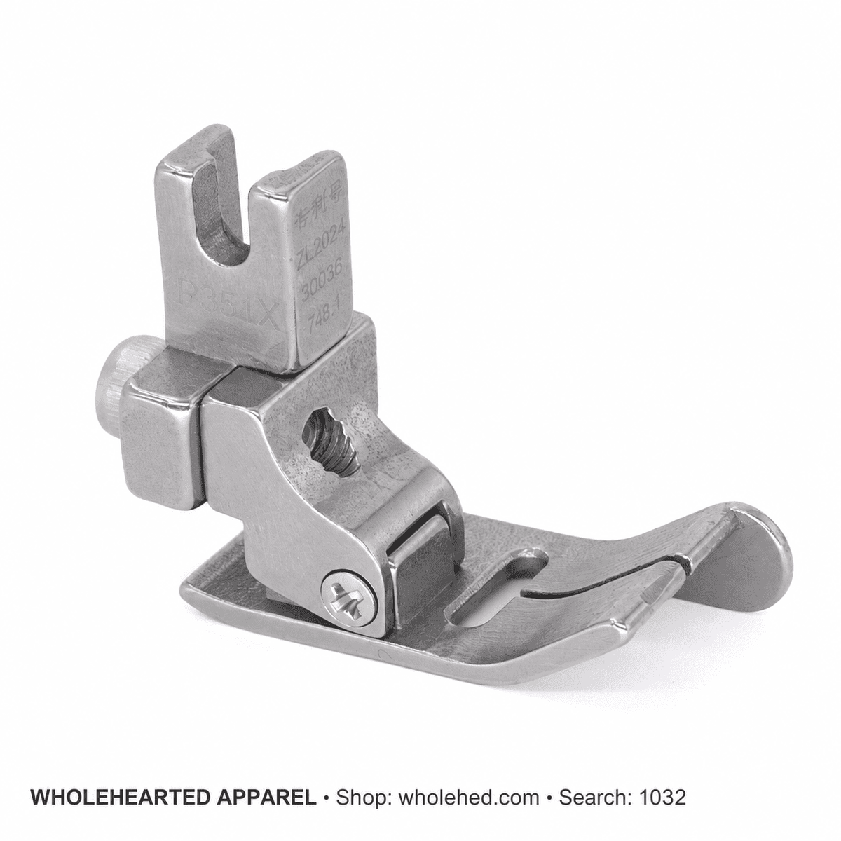 1032★ All-Steel Adjustable Right Edge Guide Presser Foot for Industrial Lockstitch Machines, Medium-Heavy Fabrics, Visible and Concealed Stitching.