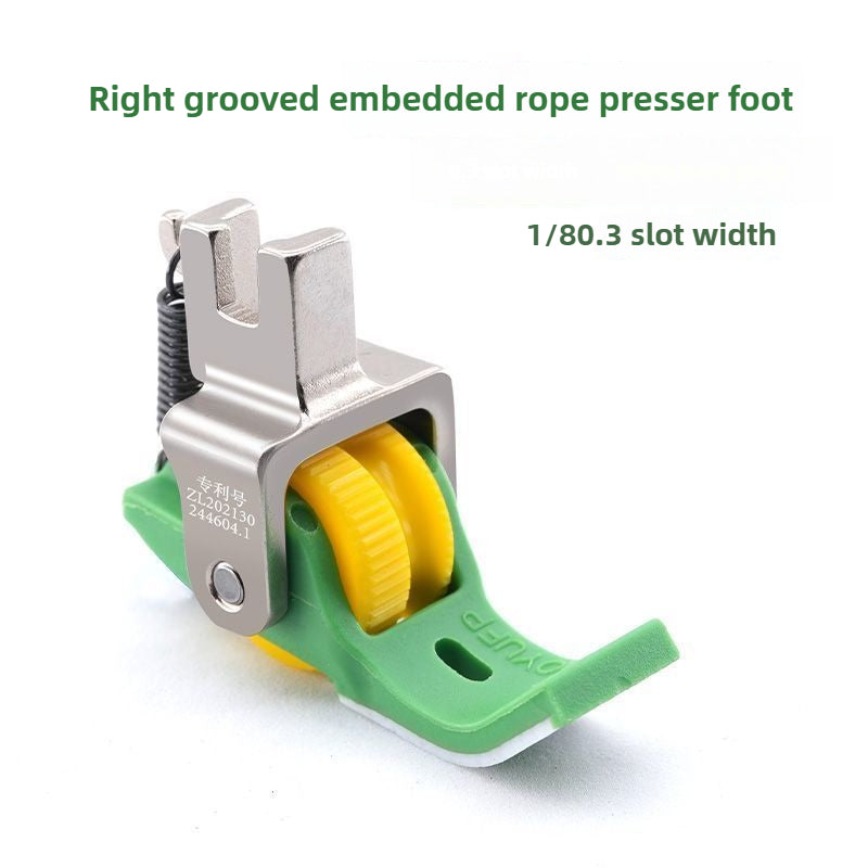 1680★  New flat car Teflon embedded rope roller presser foot P69 with slot embedded rope presser foot sill rope bag rope sewing accessories