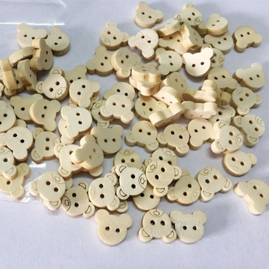 3045  Natural log color bear handmade wooden cartoon button cute baby children's sweater diyDIY decorative button