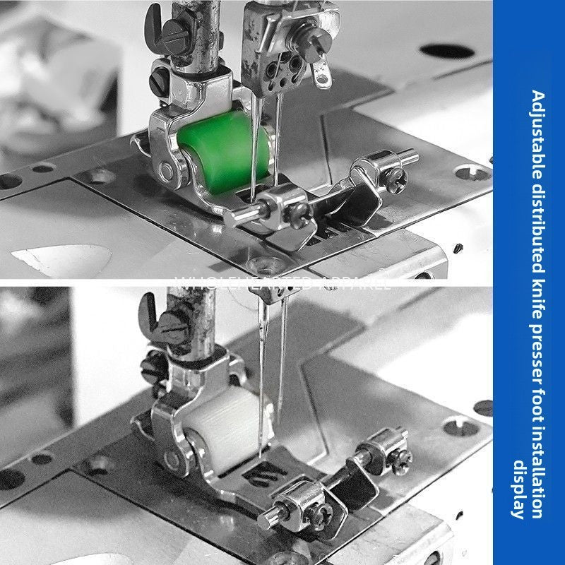 1633★  Interlock sewing machine boutique all-steel presser foot, adjustable roller, three-needle five-wire rubber wheel plastic gear