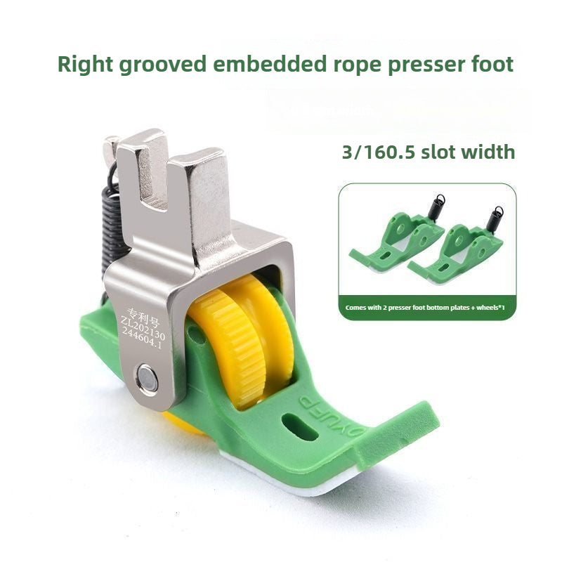 1680★  New flat car Teflon embedded rope roller presser foot P69 with slot embedded rope presser foot sill rope bag rope sewing accessories