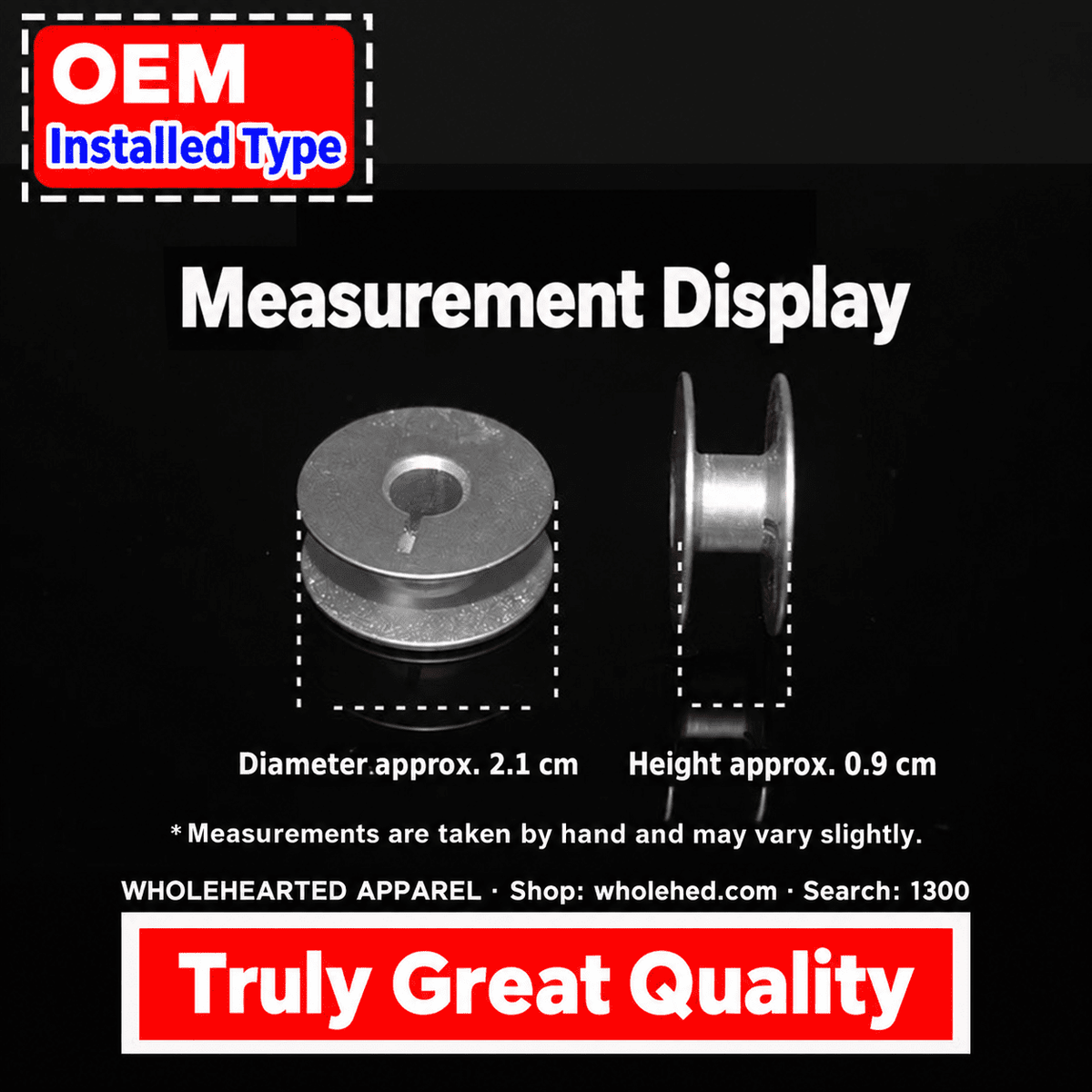 1300★ Durable Anodized Aluminum Bobbin for Industrial Flatbed and Computerized Sewing Machines