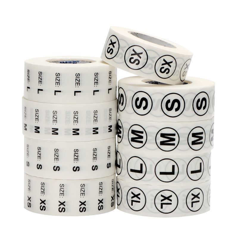 3226★ Transparent size sticker sticker clothing M S L XL XXL pants shoes and hats shoe box round self-adhesive children's clothing