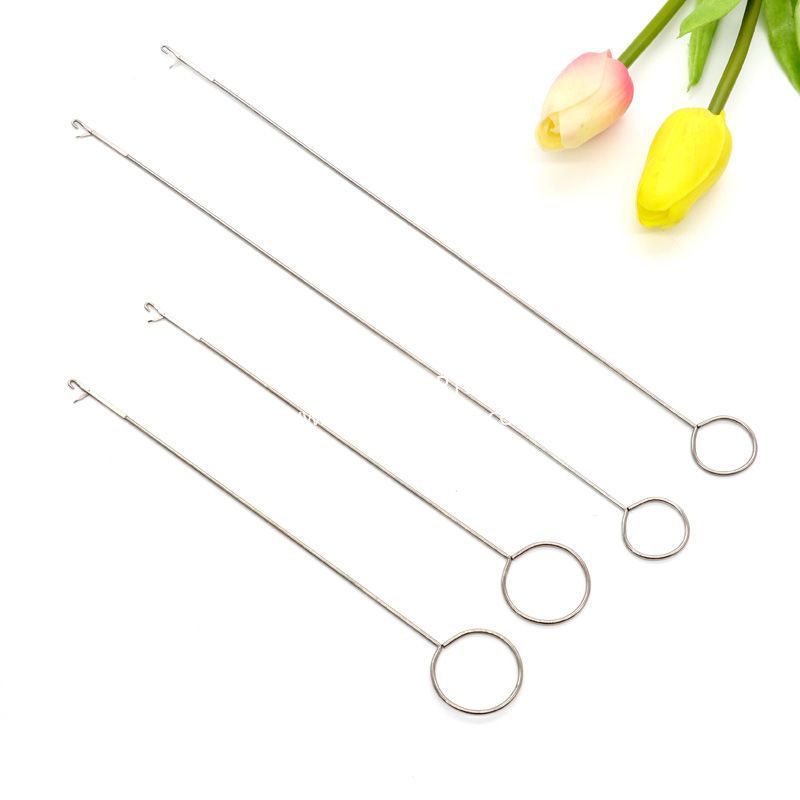 1109★ crochet stainless steel full set of super long crochet tape turner DIY rope threading tool anti-ear crochet tape threading needle