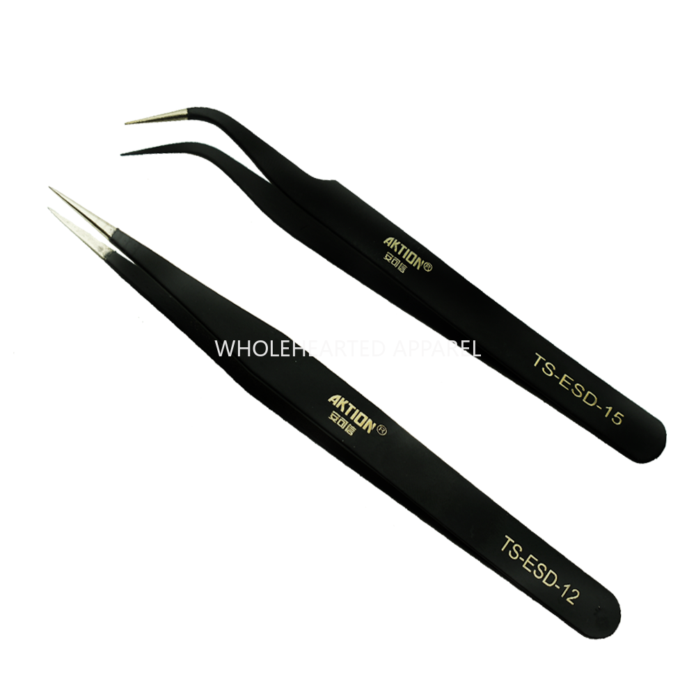 1712★ Anti-static tweezers Stainless steel elbow Tweezers thin tip clip Sewing machine Threading tool Straight elbow★