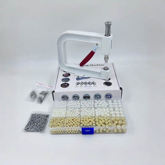 1583★  Portable handmade set bead machine hand-pressed rhinestone non-porous ABS imitation pearl four-claw nail DIY jewelry accessories