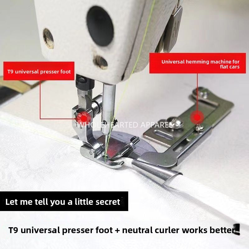 1691★  Flat car new A9 hemming device, adjustable free needle plate pulling cylinder T9 hemming presser foot
