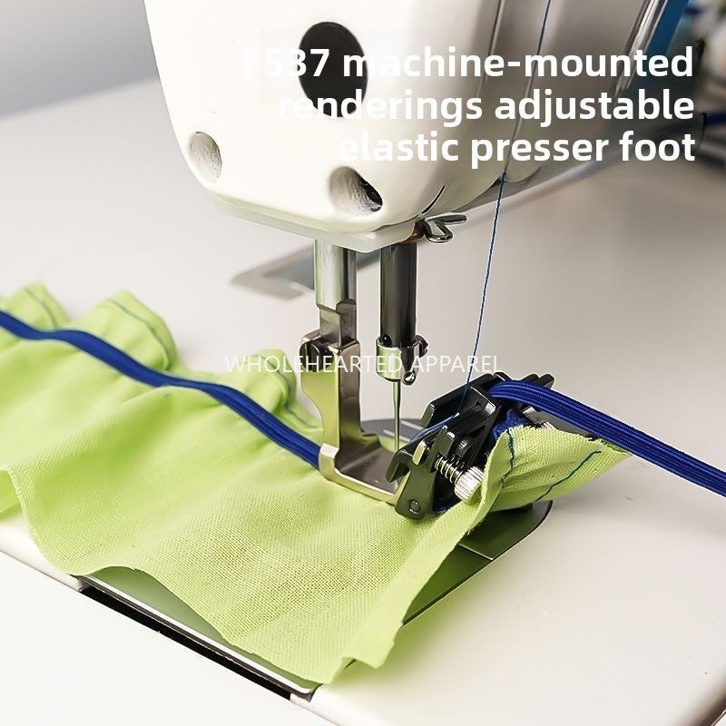 1610★  Upgraded flat car adjustable F537 rubber band presser foot electroplating elastic strap on all steel shoulder strap rubber band adjustable width