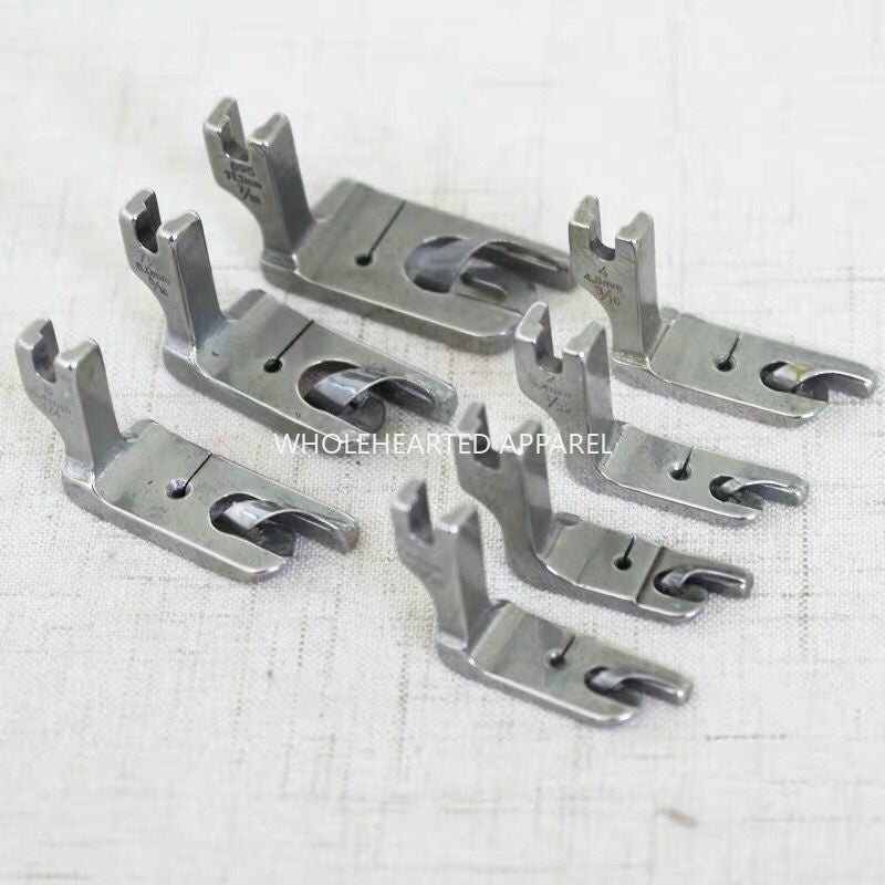 1846★ Accessoires pour machine à coudre industrielle, pied-de-biche pour ourlets roulés, pied-de-biche pour ourlets, pied d'ourlet pour machine à coudre à point noué pour ourlets du bas et poignets, pied-de-biche pour machine à coudre plate★