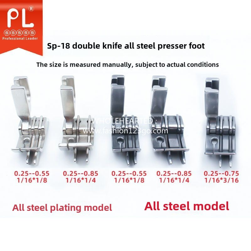 1211★ Pied presseur à double couteau SP-18 tout acier, pied presseur tangentiel pour sac à dos en jean, pied presseur à chariot plat à double butée à ligne ouverte 0,1/0