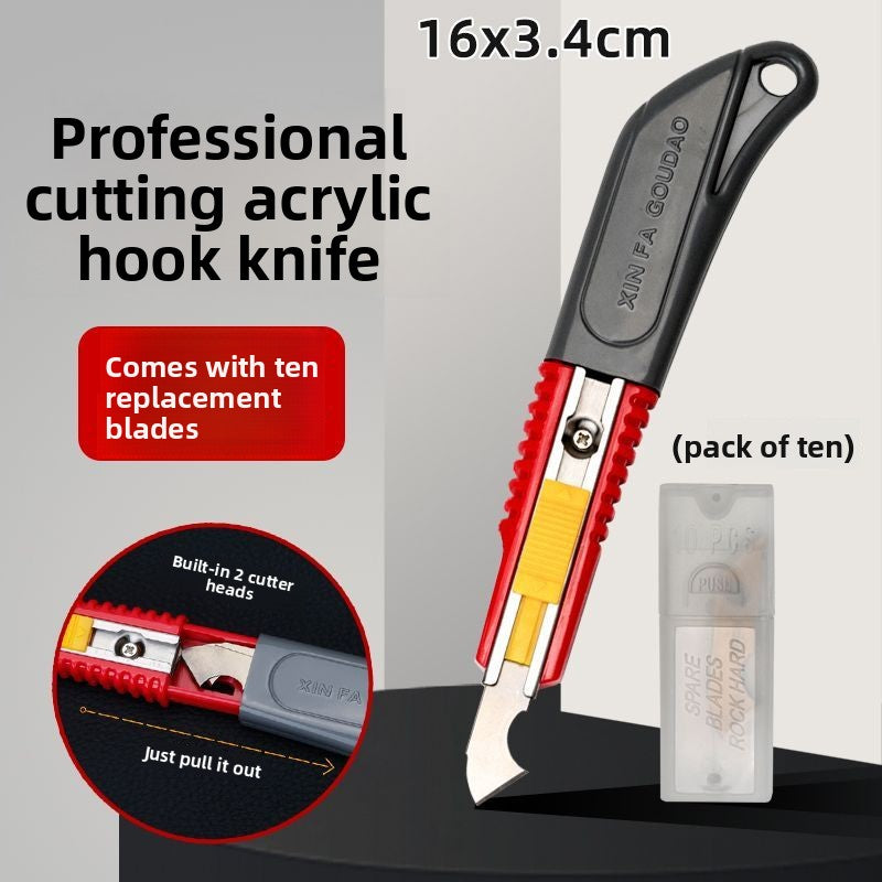 1574★  Template hook knife utility knife plate cutter heavy duty operation knife trimming knife cutting artifact hook knife sewing tool