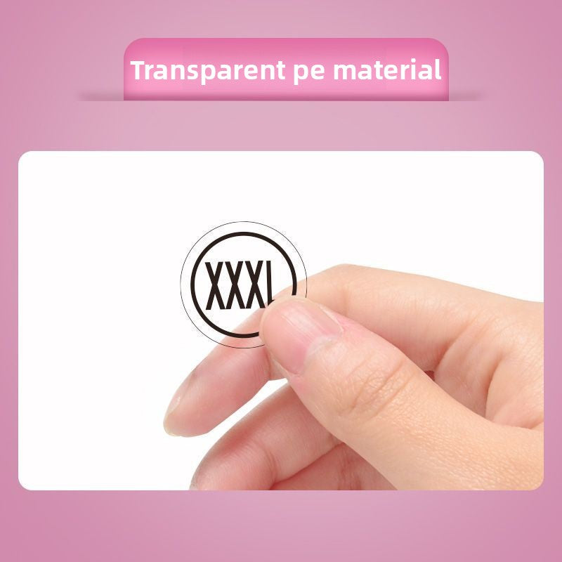 3226★ Transparent size sticker sticker clothing M S L XL XXL pants shoes and hats shoe box round self-adhesive children's clothing