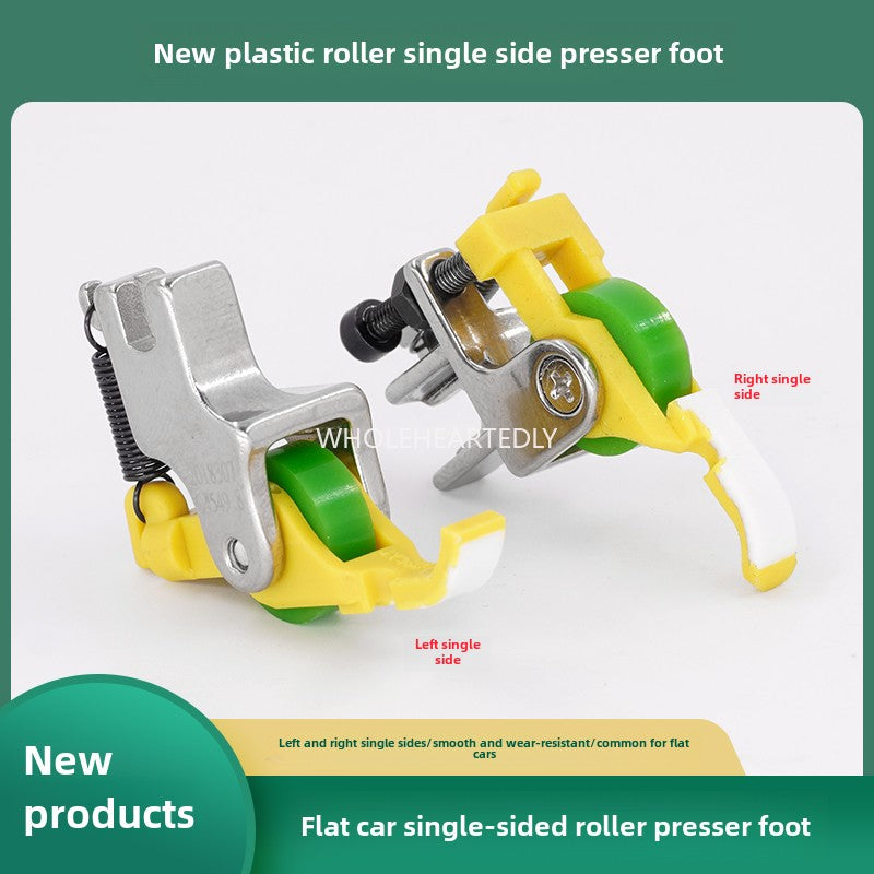 1004★ flat car new Teflon plastic roller unilateral presser foot JY36 unilateral upper zipper presser foot sewing machine accessories