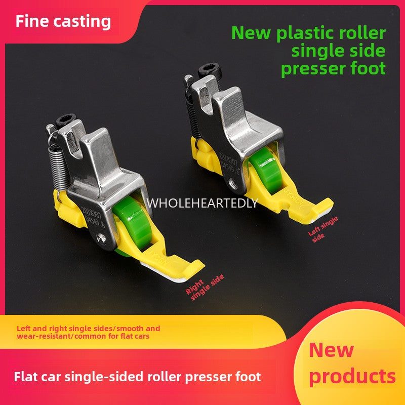1004★ flat car new Teflon plastic roller unilateral presser foot JY36 unilateral upper zipper presser foot sewing machine accessories