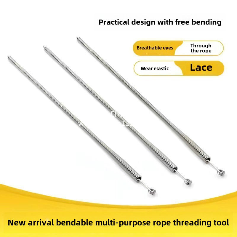 1090★ New bending rope threading tool Multifunctional spring eye piercer Clothes rubber band wearing elastic aid