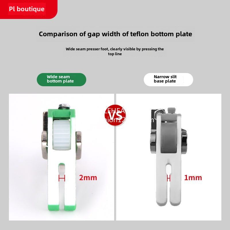 1006★ 1009★New PL boutique newly upgraded flat car (wide gap) Teflon roller presser foot thin and thick universal do not eat cloth rush cloth accessories