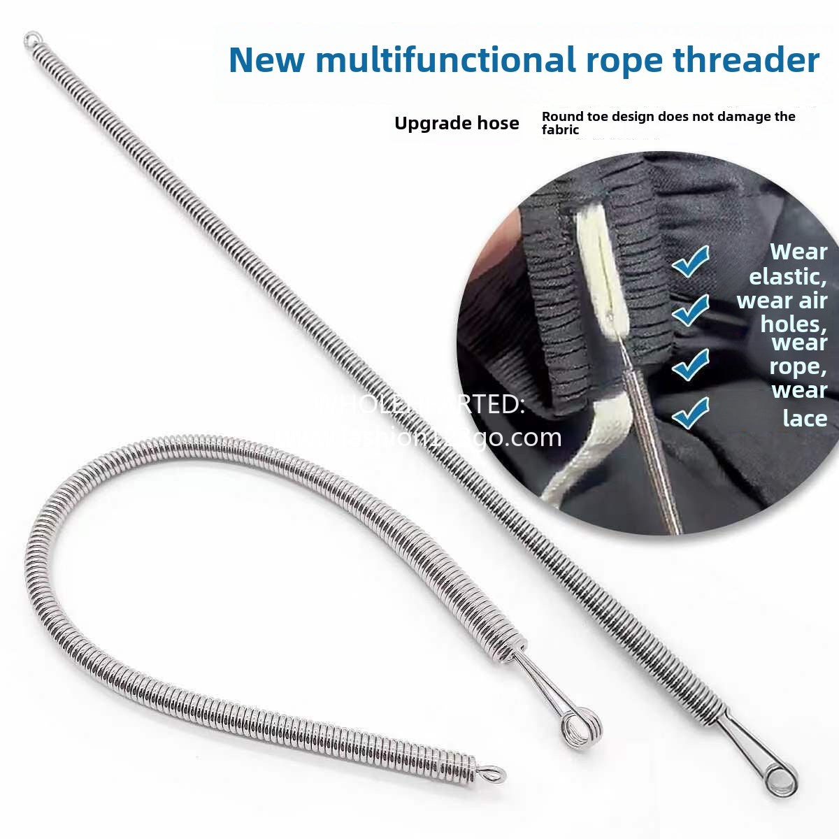1090★ New bending rope threading tool Multifunctional spring eye piercer Clothes rubber band wearing elastic aid