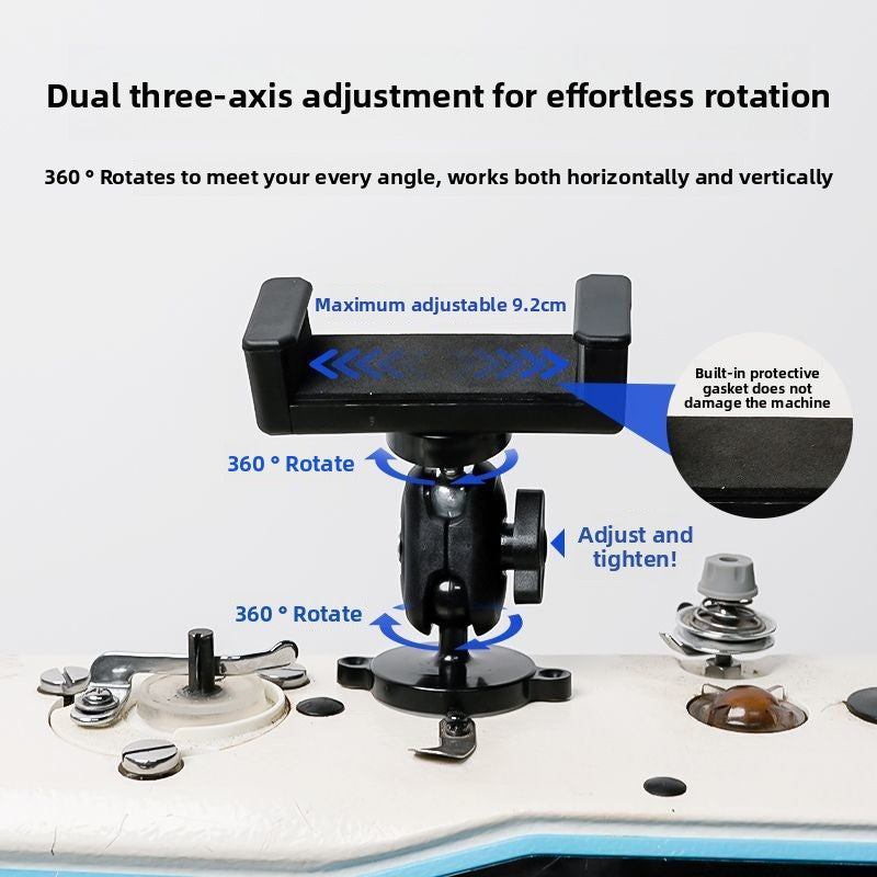 1698★  New sewing machine universal mobile phone holder magnetic suction anti-vibration rotatable horizontal and vertical screen adjustment bracket sewing accessories