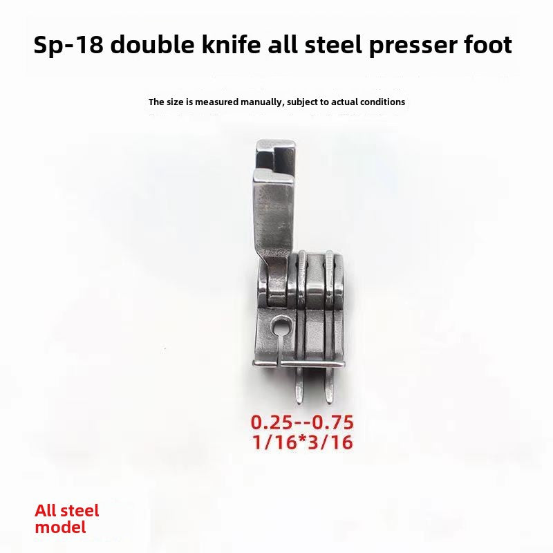 1050★ Flat car with knife presser foot All-steel double three-knife presser foot Jeans back bag tangential presser foot Unilateral double knife stop presser foot
