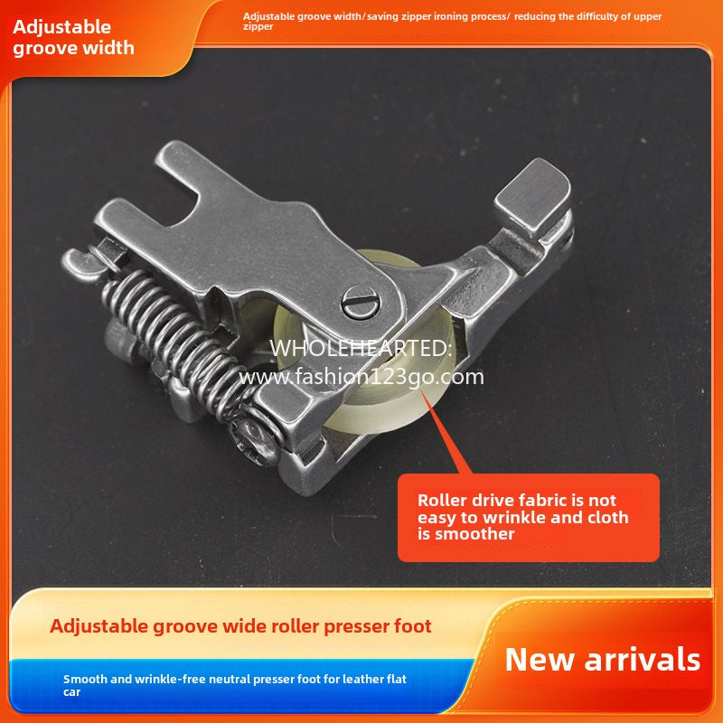 1007★ New Flat Car Adjustable Invisible Zipper Roller Presser Foot Sewing Machine Zipper Special Wheel Presser Foot No Wrinkle