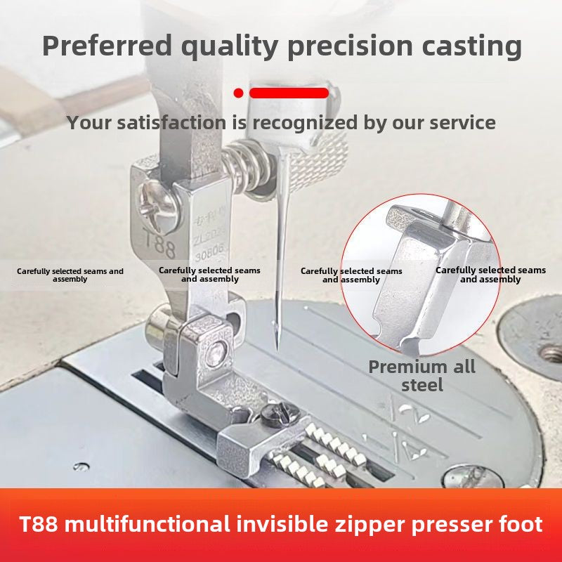 1421★  Sewing machine new T88 adjustable multi-function invisible zipper presser foot computer flat car left unilateral/right unilateral