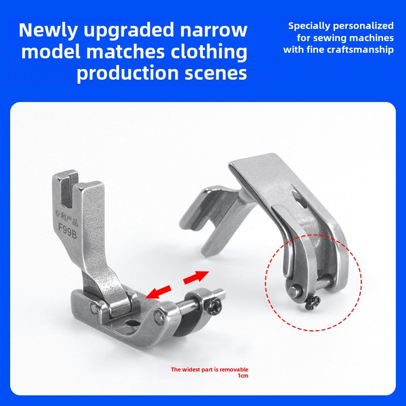1072★ New F99B narrow upper and rear collar presser foot crimping hemming multifunctional presser foot thin and thick universal sewing machine accessories