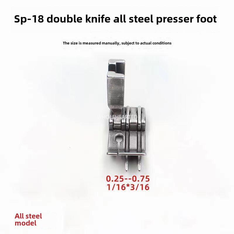 1050★ Flat car with knife presser foot All-steel double three-knife presser foot Jeans back bag tangential presser foot Unilateral double knife stop presser foot