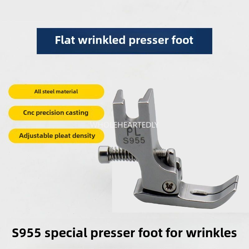 1024★ Flat car wrinkle and shrink press foot P955 flat sewing machine wrinkle press foot, lace ruffle edge simple discount iron press foot