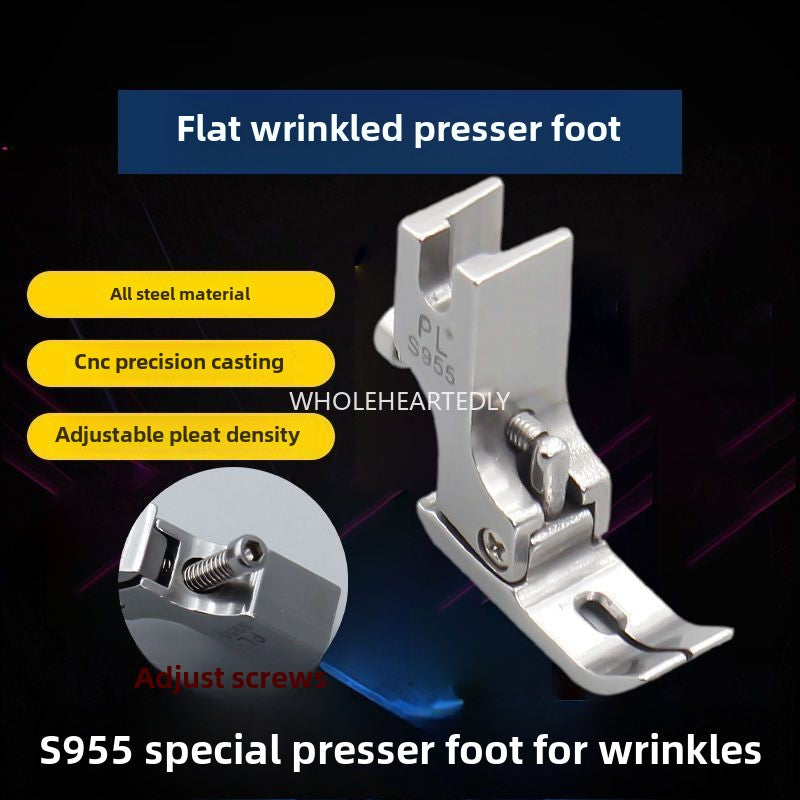 1024★ Flat car wrinkle and shrink press foot P955 flat sewing machine wrinkle press foot, lace ruffle edge simple discount iron press foot