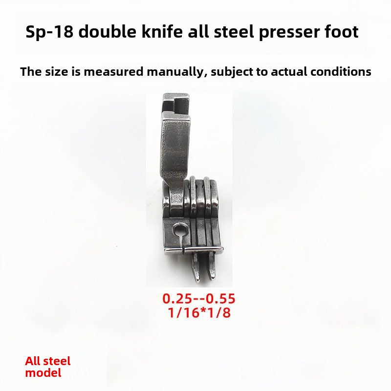 1211★ Pied presseur à double couteau SP-18 tout acier, pied presseur tangentiel pour sac à dos en jean, pied presseur à chariot plat à double butée à ligne ouverte 0,1/0