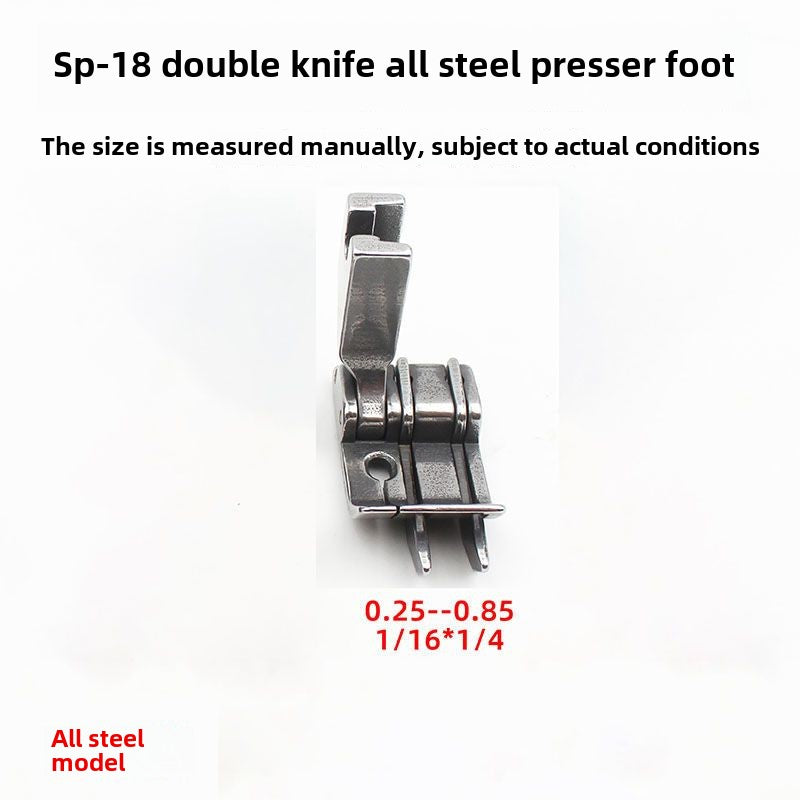1211★ Pied presseur à double couteau SP-18 tout acier, pied presseur tangentiel pour sac à dos en jean, pied presseur à chariot plat à double butée à ligne ouverte 0,1/0
