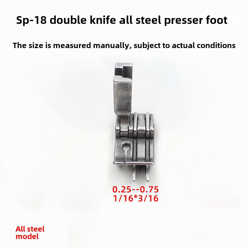 1211★ Pied presseur à double couteau SP-18 tout acier, pied presseur tangentiel pour sac à dos en jean, pied presseur à chariot plat à double butée à ligne ouverte 0,1/0