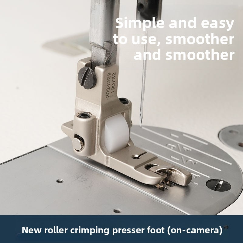 1650★  New roller 0.3 stop crimping presser foot electroplating all-steel flat car universal folding hem presser foot sewing accessories