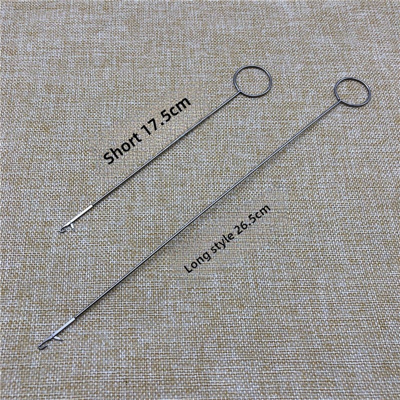 1109★ crochet stainless steel full set of super long crochet tape turner DIY rope threading tool anti-ear crochet tape threading needle