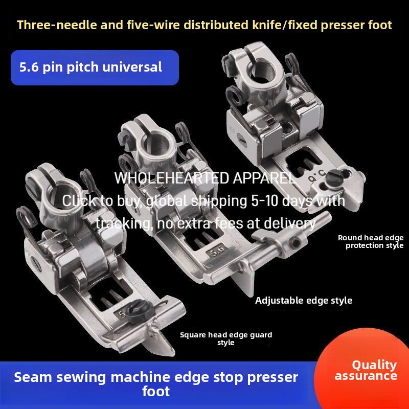 1588★  Ma Yinjian Jack interlock sewing machine three needles and five threads 5.6 presser foot, industrial sewing machine accessories cut car presser foot middle