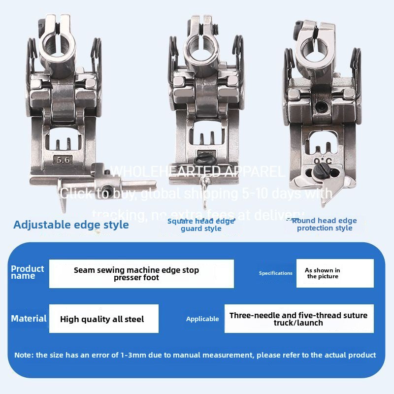 1588★  Ma Yinjian Jack interlock sewing machine three needles and five threads 5.6 presser foot, industrial sewing machine accessories cut car presser foot middle
