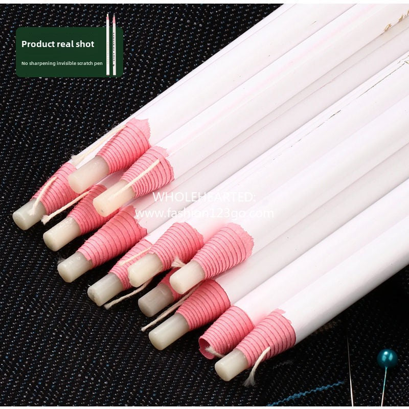 1121★ No-cutting invisible strokes, powder strokes, gas-dissipating white pull lines, crayons disappear at high temperature, clothing and clothing leather points