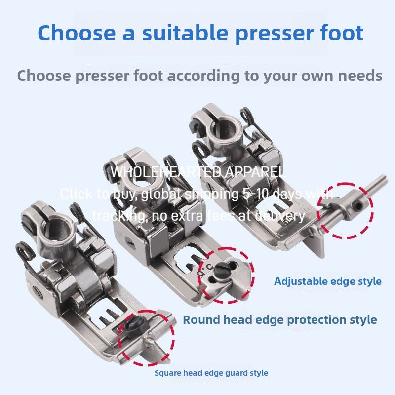 1588★  Ma Yinjian Jack interlock sewing machine three needles and five threads 5.6 presser foot, industrial sewing machine accessories cut car presser foot middle